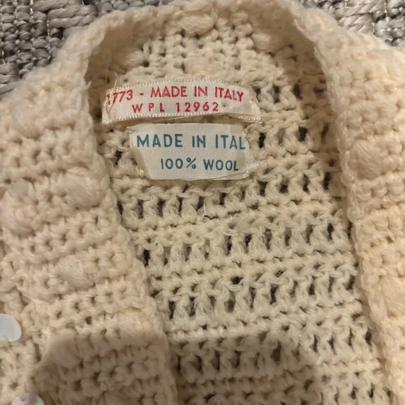 Vintage 70s Italian Wool Sequin Sweater Cropped Disco Glam - Picture 4 of 4